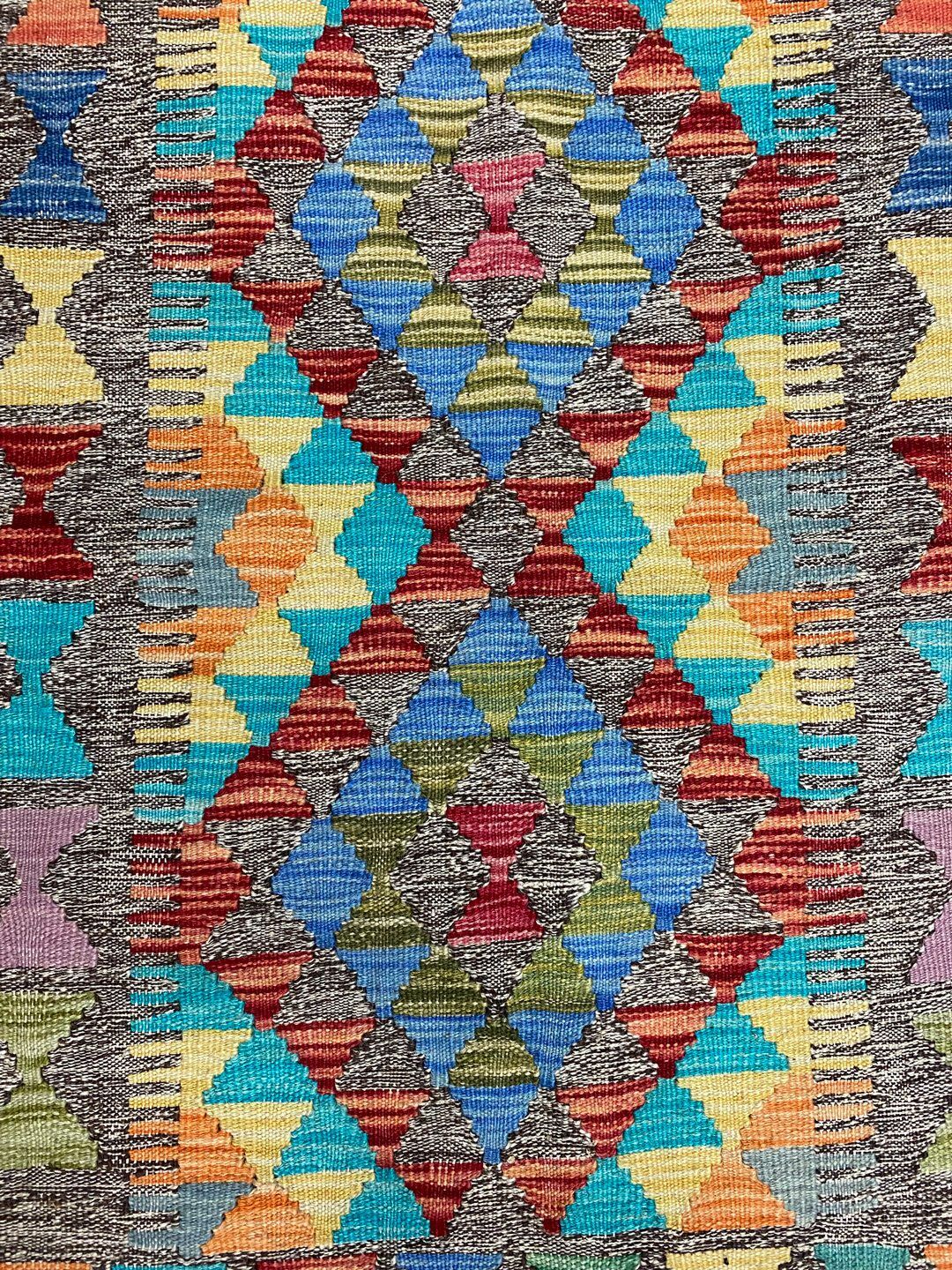 1.1x0.9 M Boho Maymana Afghan Kilim - Image 6