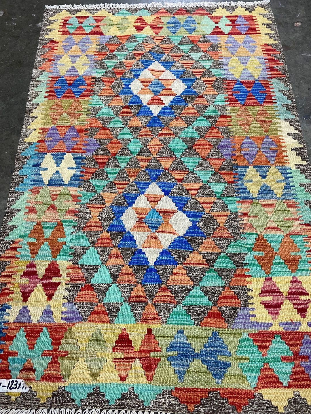 1.2x0.8 M Boho Maymana Afghan Kilim - Image 5