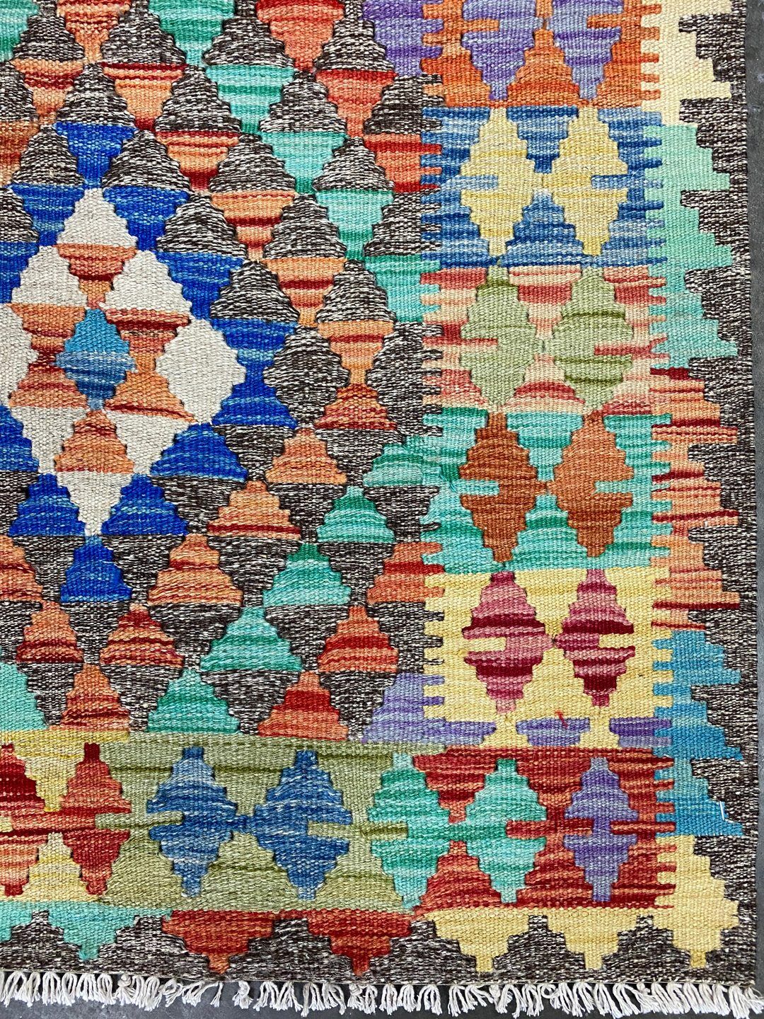 1.2x0.8 M Boho Maymana Afghan Kilim - Image 3