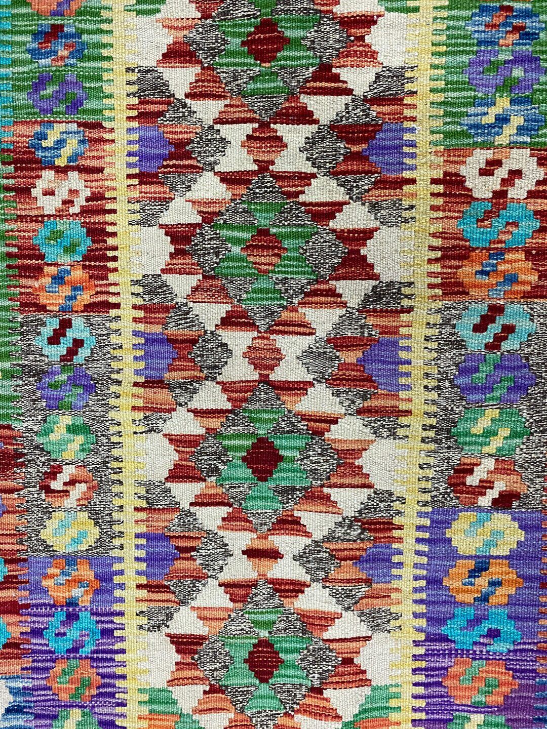 1.2x0.8 M Boho Maymana Afghan Kilim - Image 6