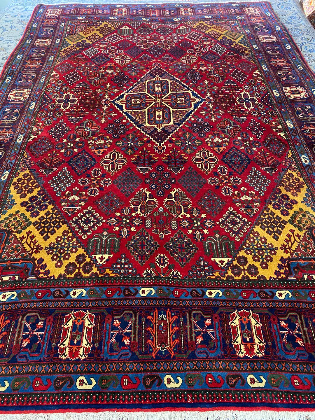 Vintage 3.4x2.2M Persian Joshaghan Rug - Image 7