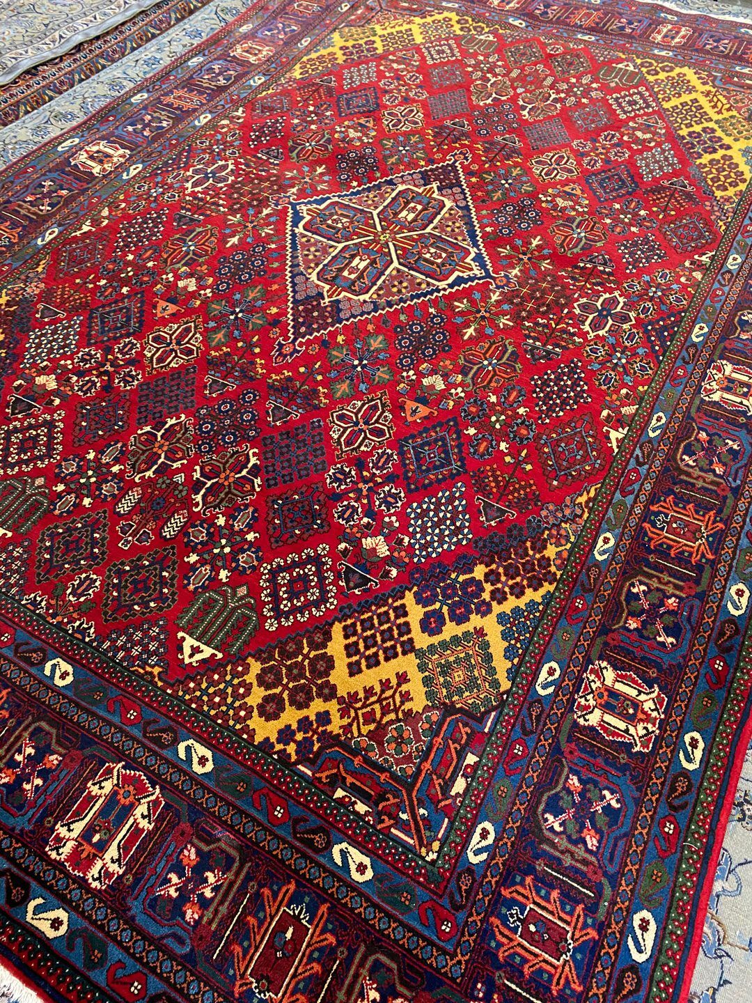 Vintage 3.4x2.2M Persian Joshaghan Rug - Image 2