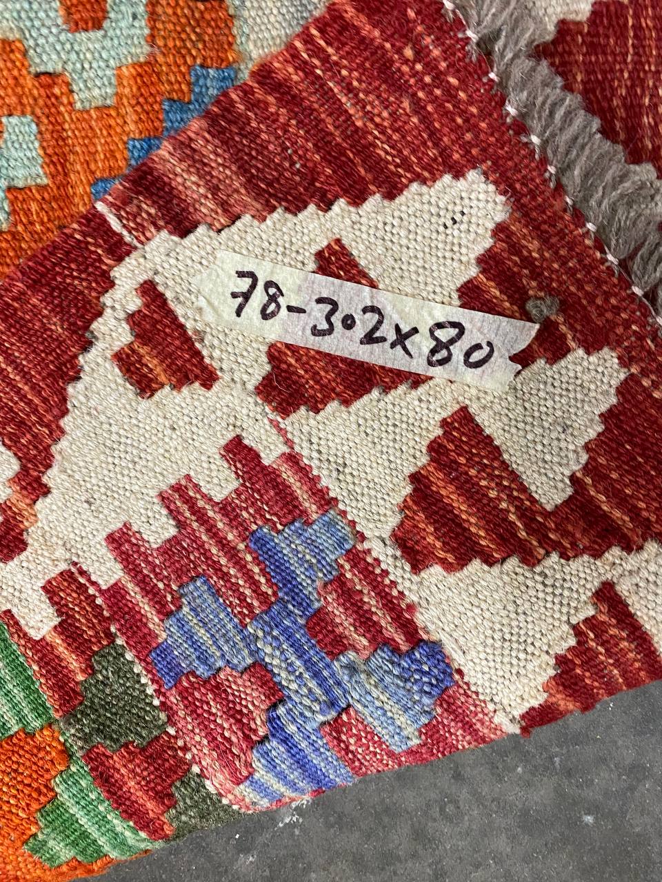3 x 0.8 M Boho Maymana Afghan Kilim Runner - Image 10