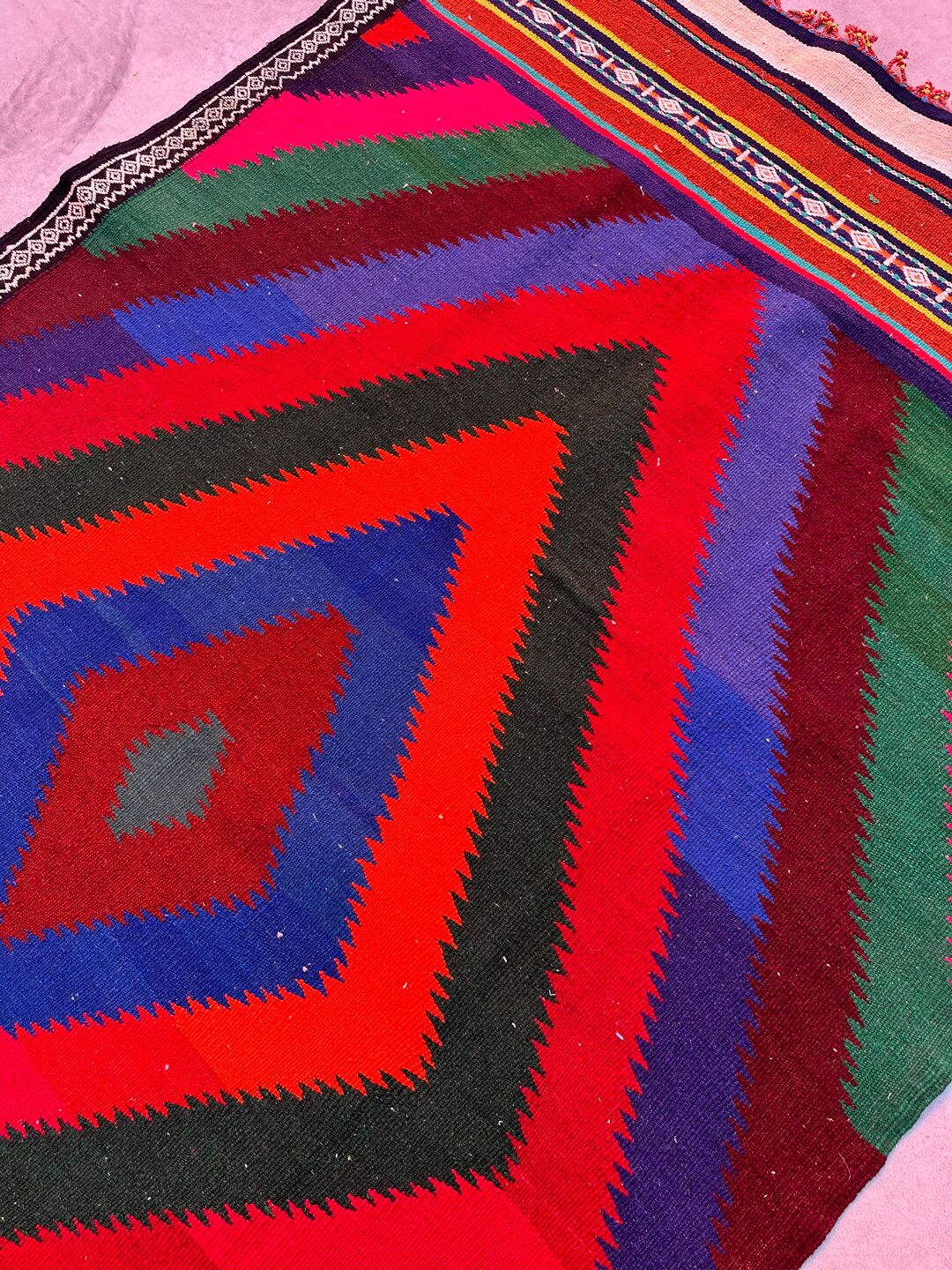 Antique 3.3x1.5 M Boho Maymana Afghan Kilim - Image 8