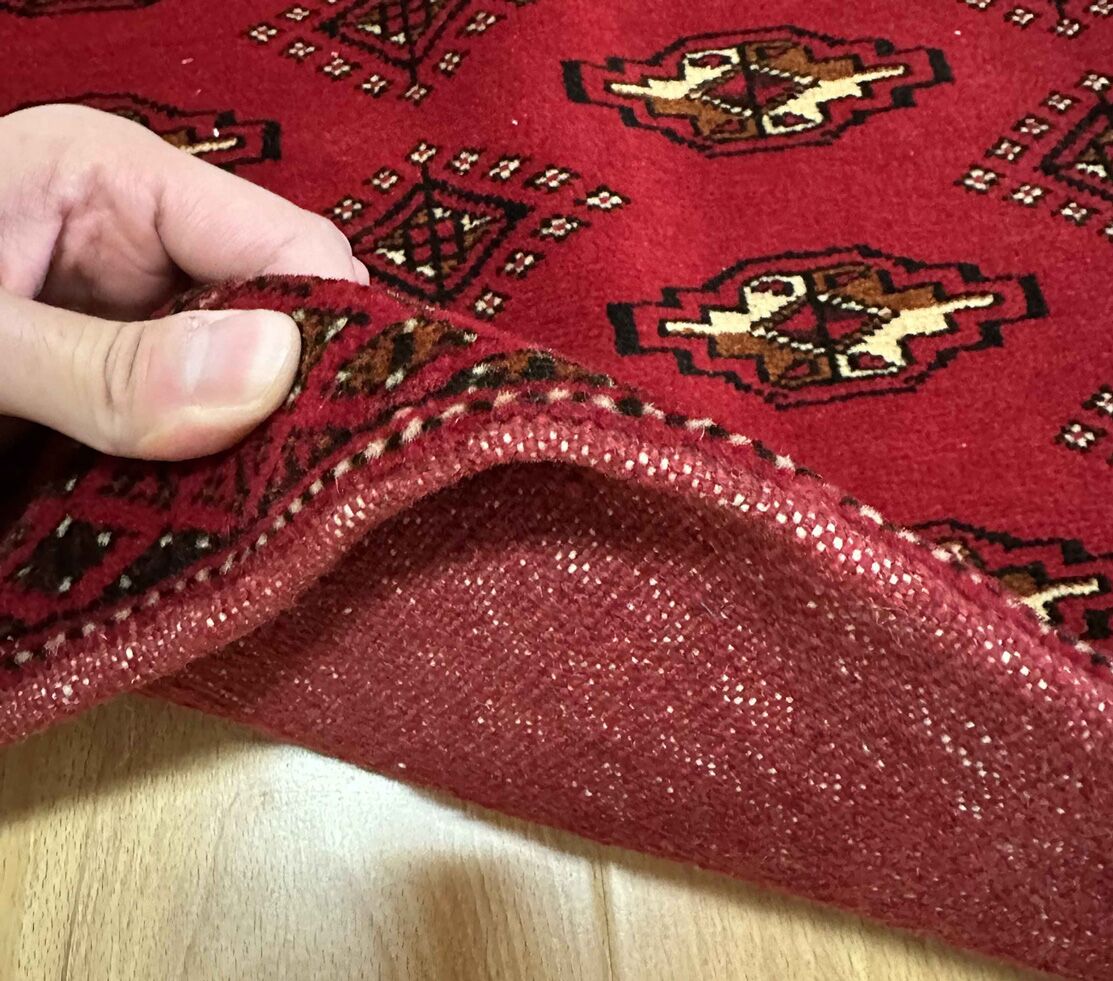 0.65 x 1.45 M Persian Turkoman Poshti Rug - Image 10