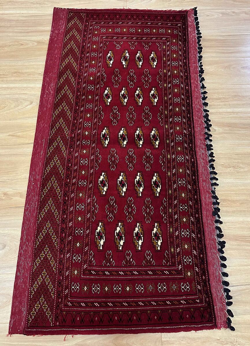 1.25 x 0.6 M Persian Turkoman Poshti Rug - Image 8