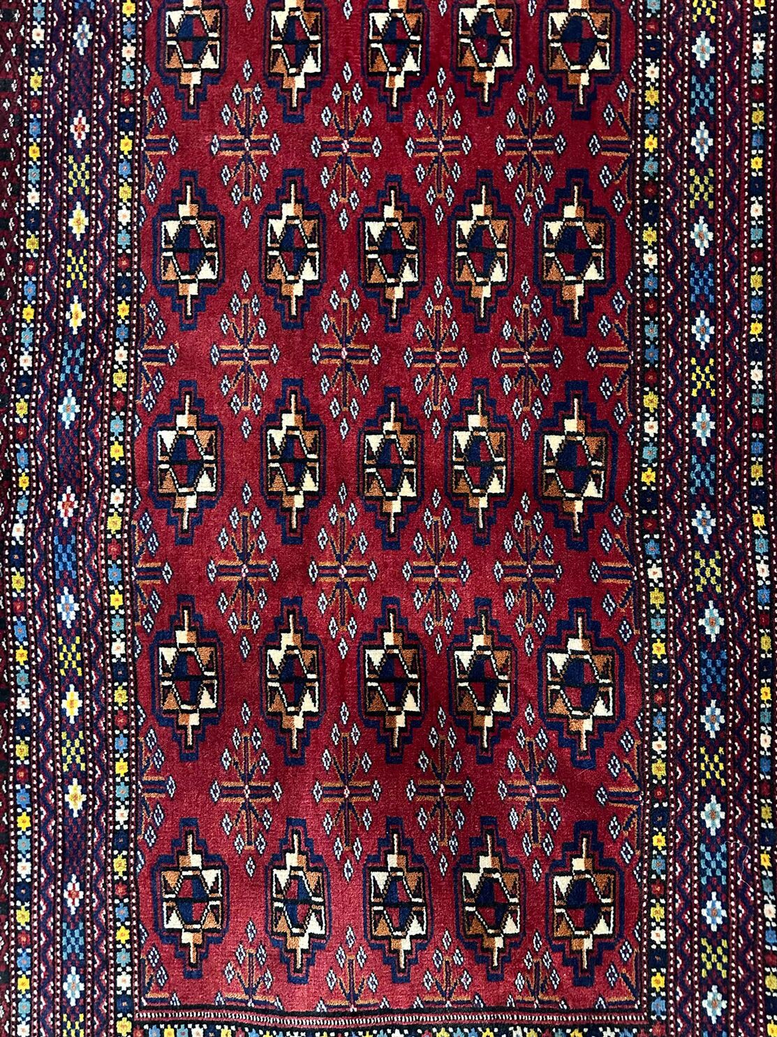 1.3 x 0.75 M Persian Turkoman Poshti Rug - Image 6