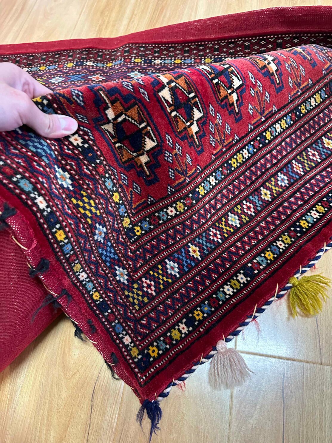 1.3 x 0.75 M Persian Turkoman Poshti Rug - Image 4