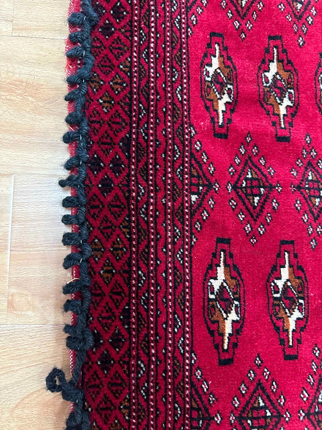 1.45 x 0.65 M Persian Turkoman Poshti Rug - Image 6