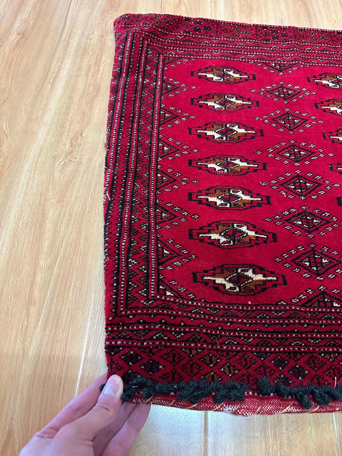 1.45 x 0.65 M Persian Turkoman Poshti Rug - Image 8