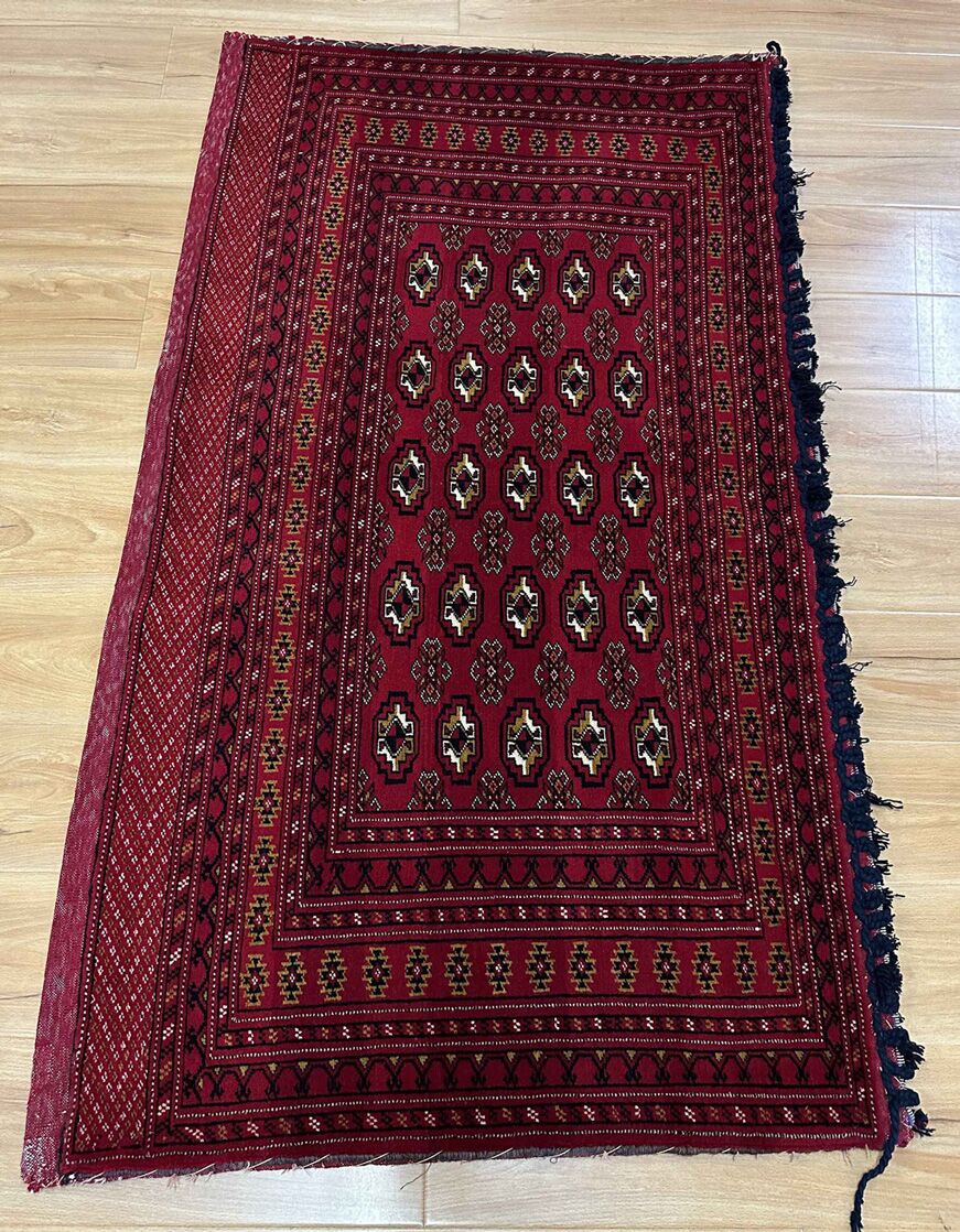 1.28 x 0.70 M Persian Turkoman Poshti Rug - Image 9