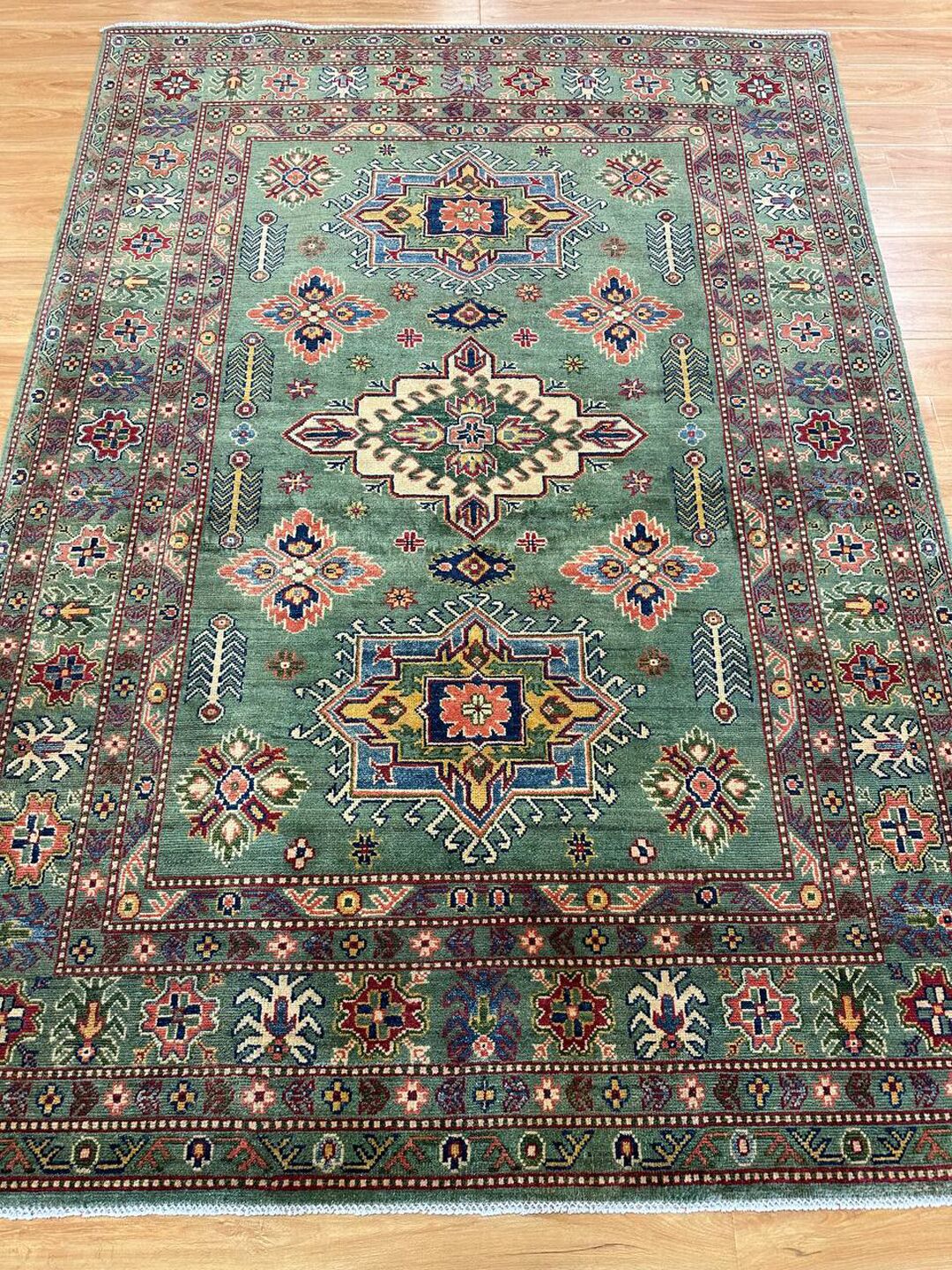 2.35 × 1.65 M Afghan Kazak Rug - Image 11