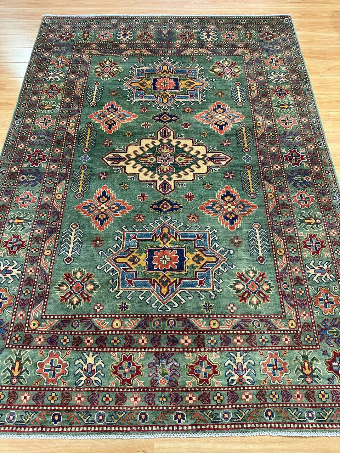 2.35 × 1.65 M Afghan Kazak Rug - Image 2