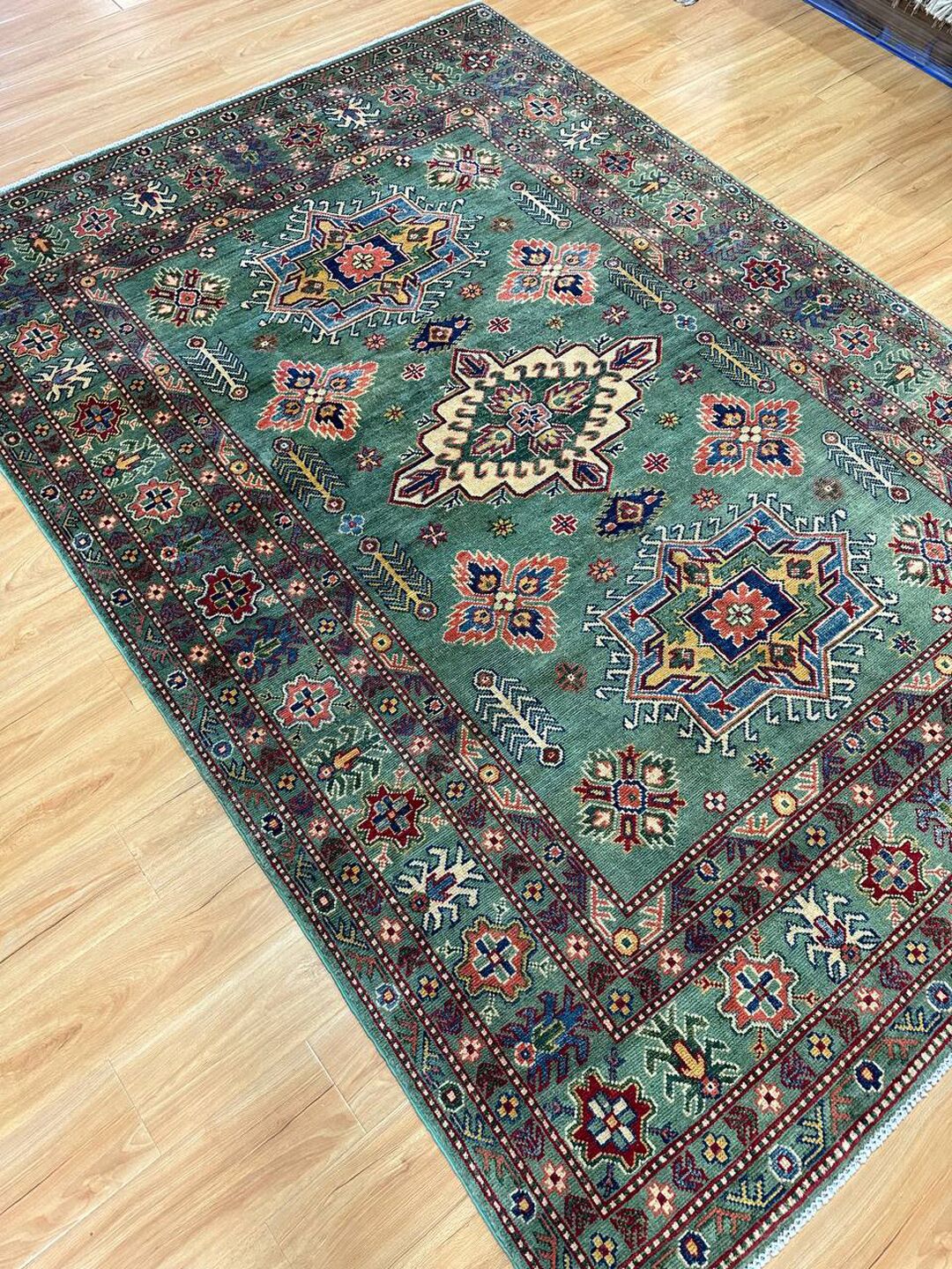 2.35 × 1.65 M Afghan Kazak Rug - Image 6