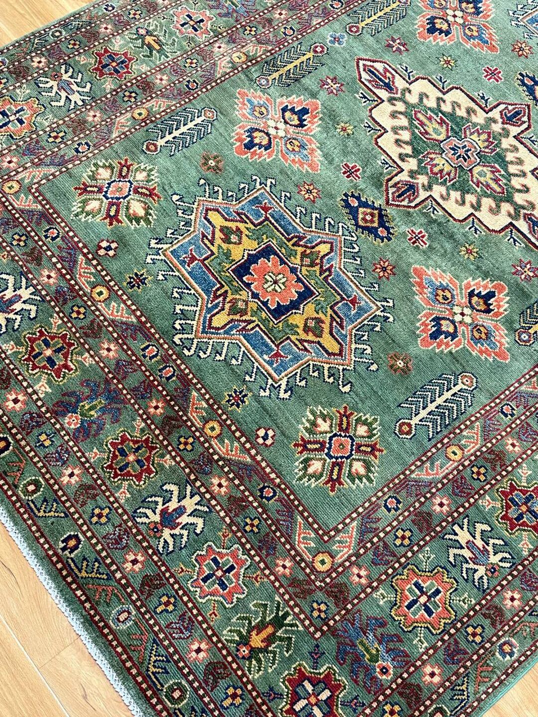 2.35 × 1.65 M Afghan Kazak Rug - Image 4