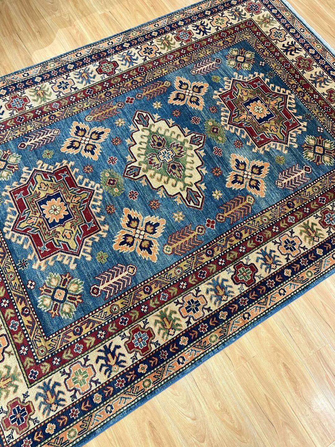 2.37 × 1.68 M Afghan Kazak Rug - Image 2