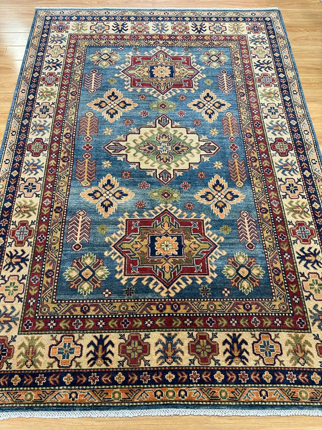 2.37 × 1.68 M Afghan Kazak Rug - Image 8