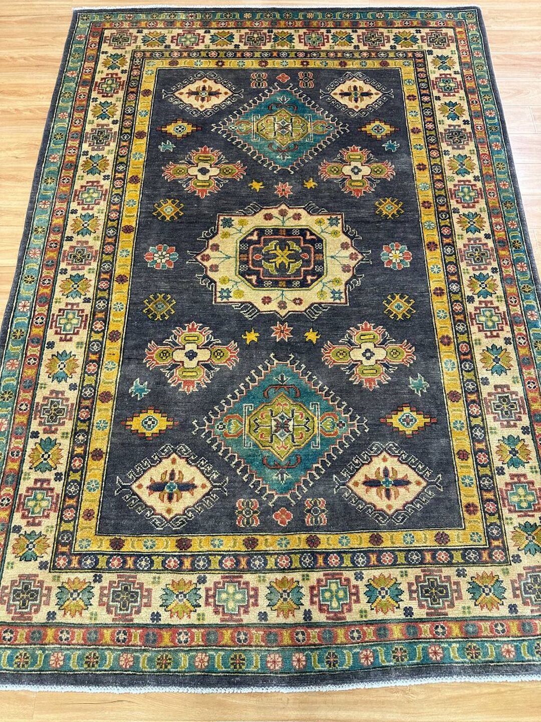 2.35 × 1.65 M Afghan Kazak Rug - Image 8