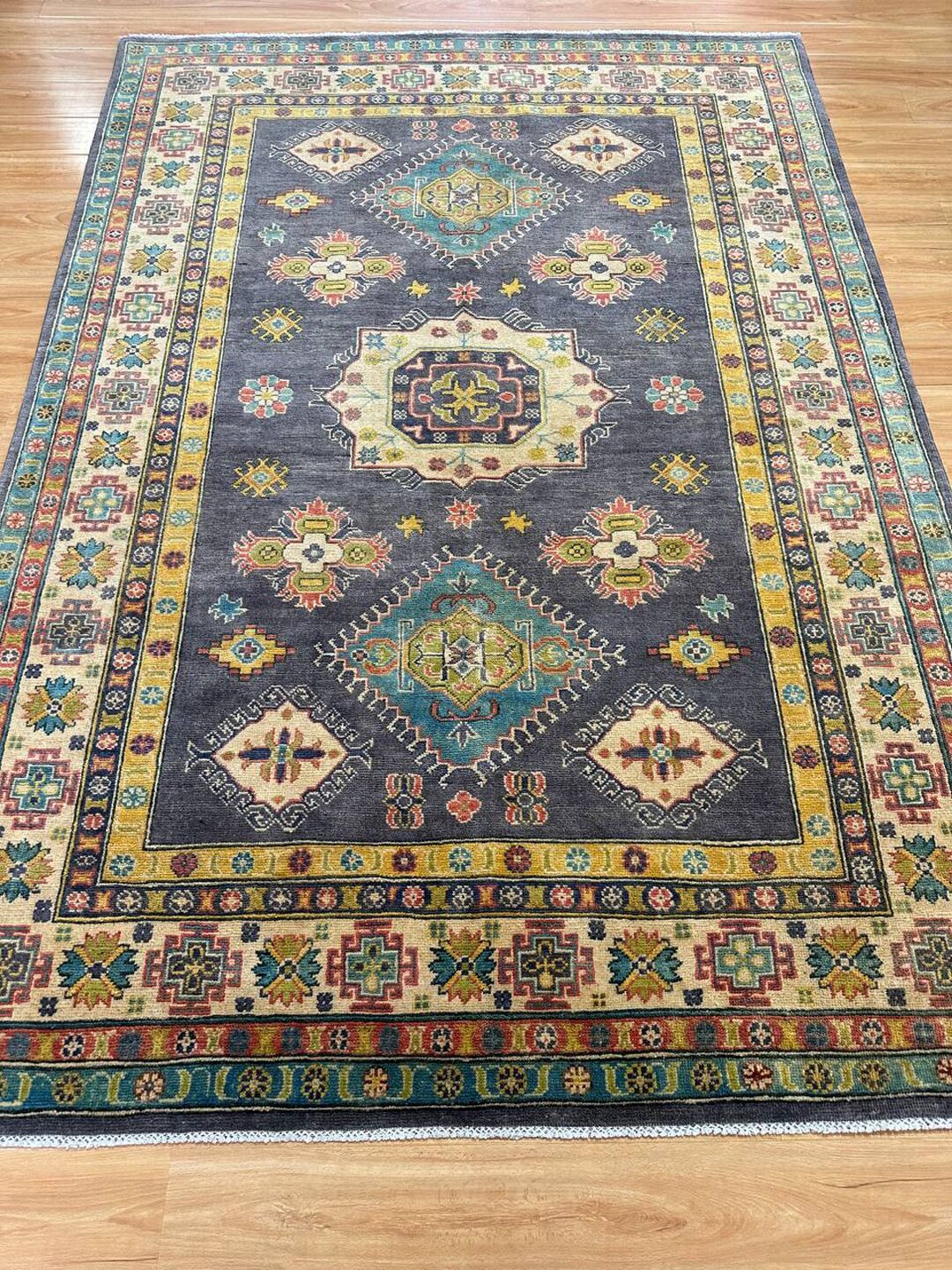 2.35 × 1.65 M Afghan Kazak Rug - Image 4