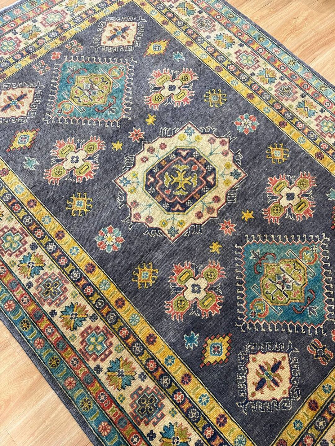 2.35 × 1.65 M Afghan Kazak Rug - Image 5