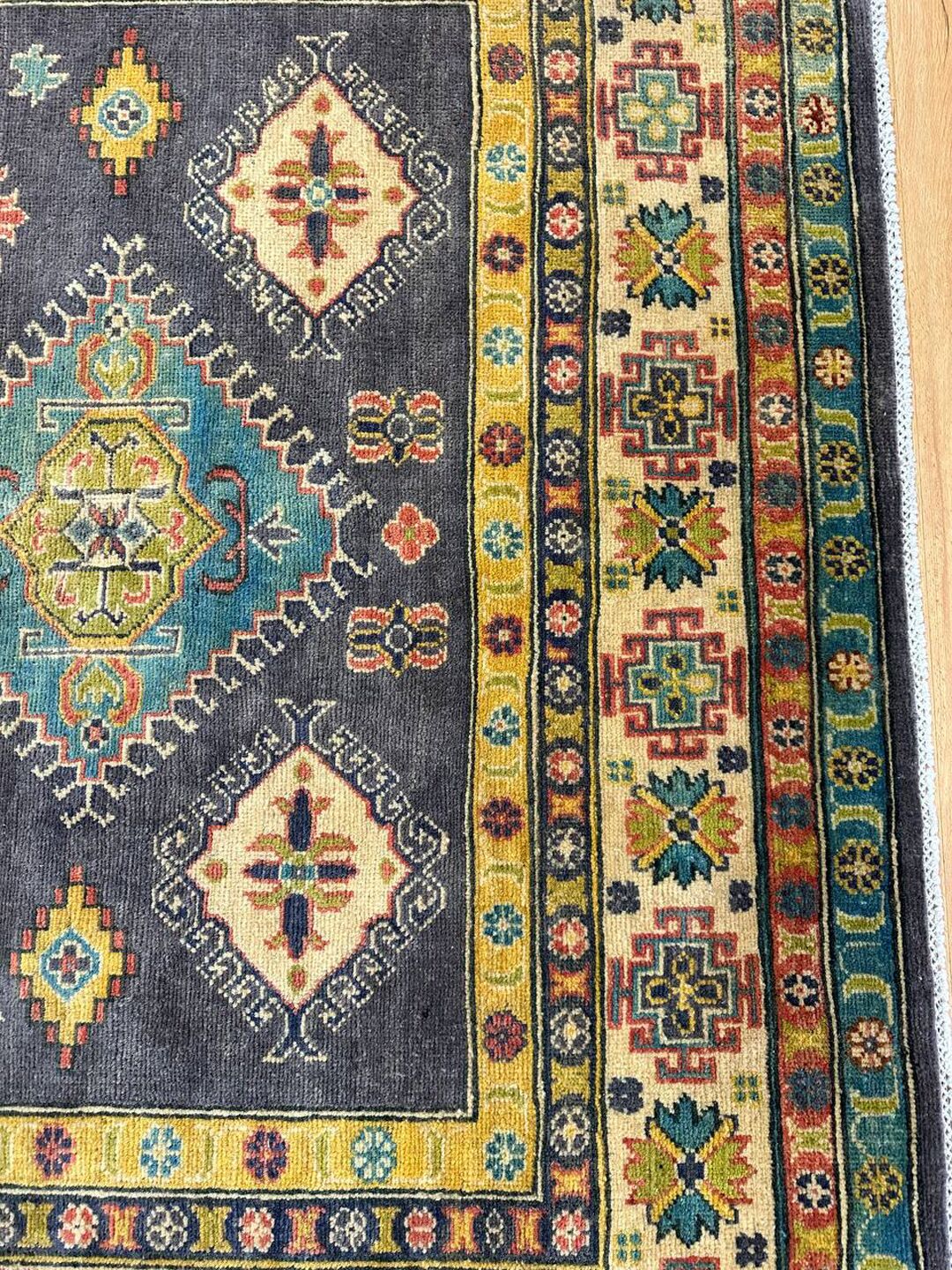 2.35 × 1.65 M Afghan Kazak Rug - Image 3
