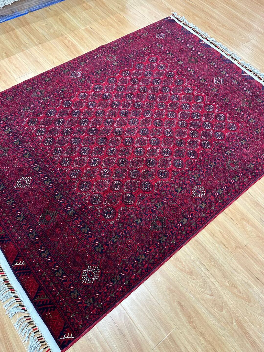 2x1.5 M Afghan Mori Gol Bokhara Rug - Image 5
