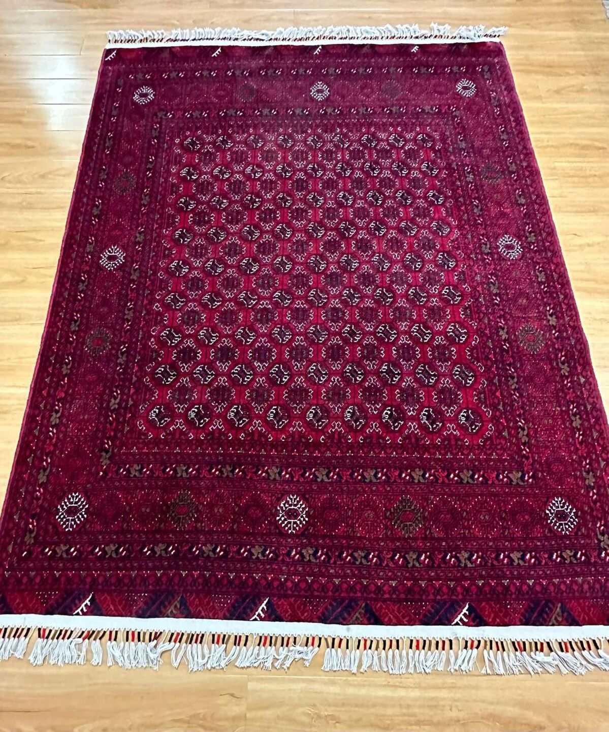 2x1.5 M Afghan Mori Gol Bokhara Rug - Image 8