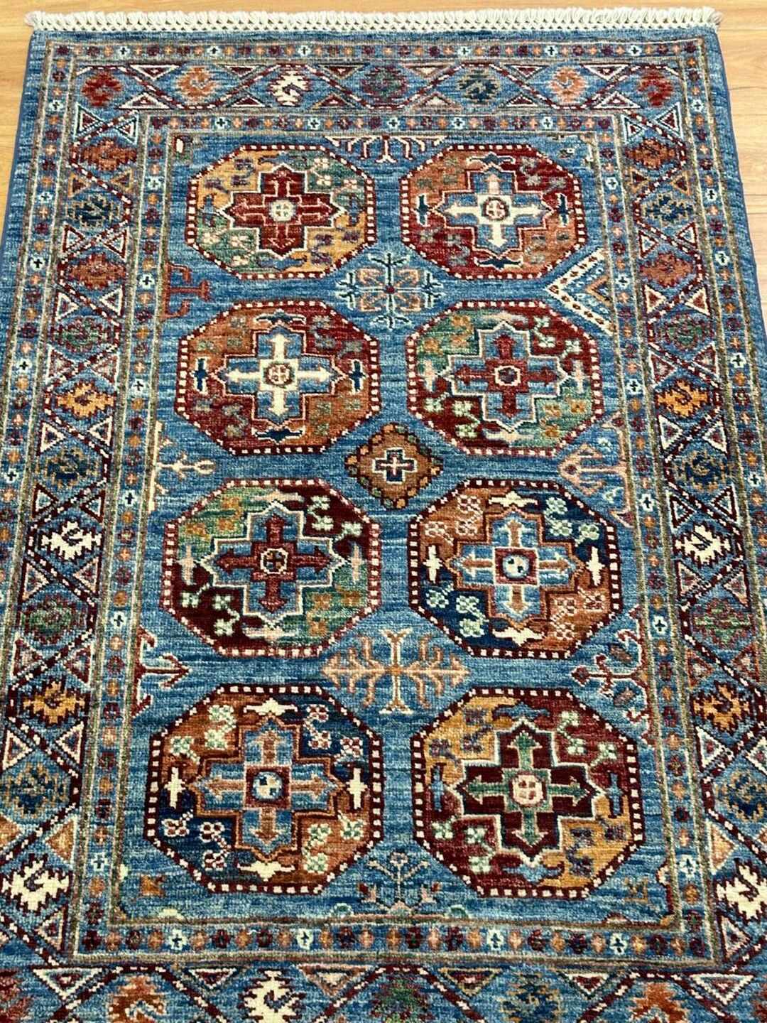 1.24×1.8 M Afghan Super Kazak Rug - Image 3
