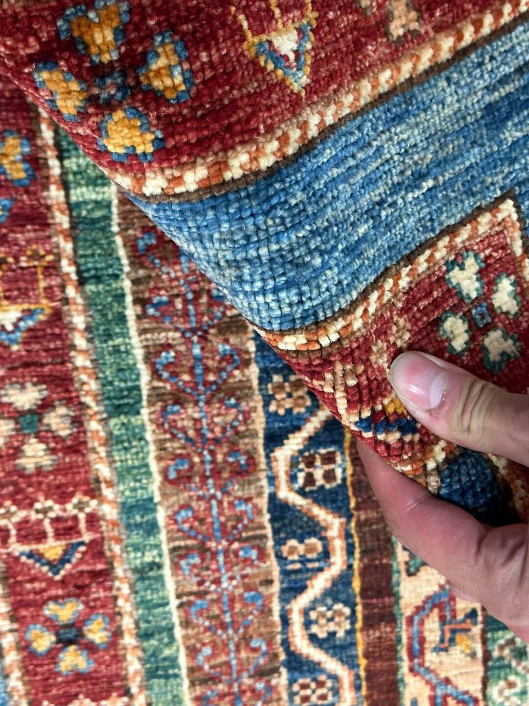 1.27×0.78 M Afghan Super Kazak Rug - Image 9
