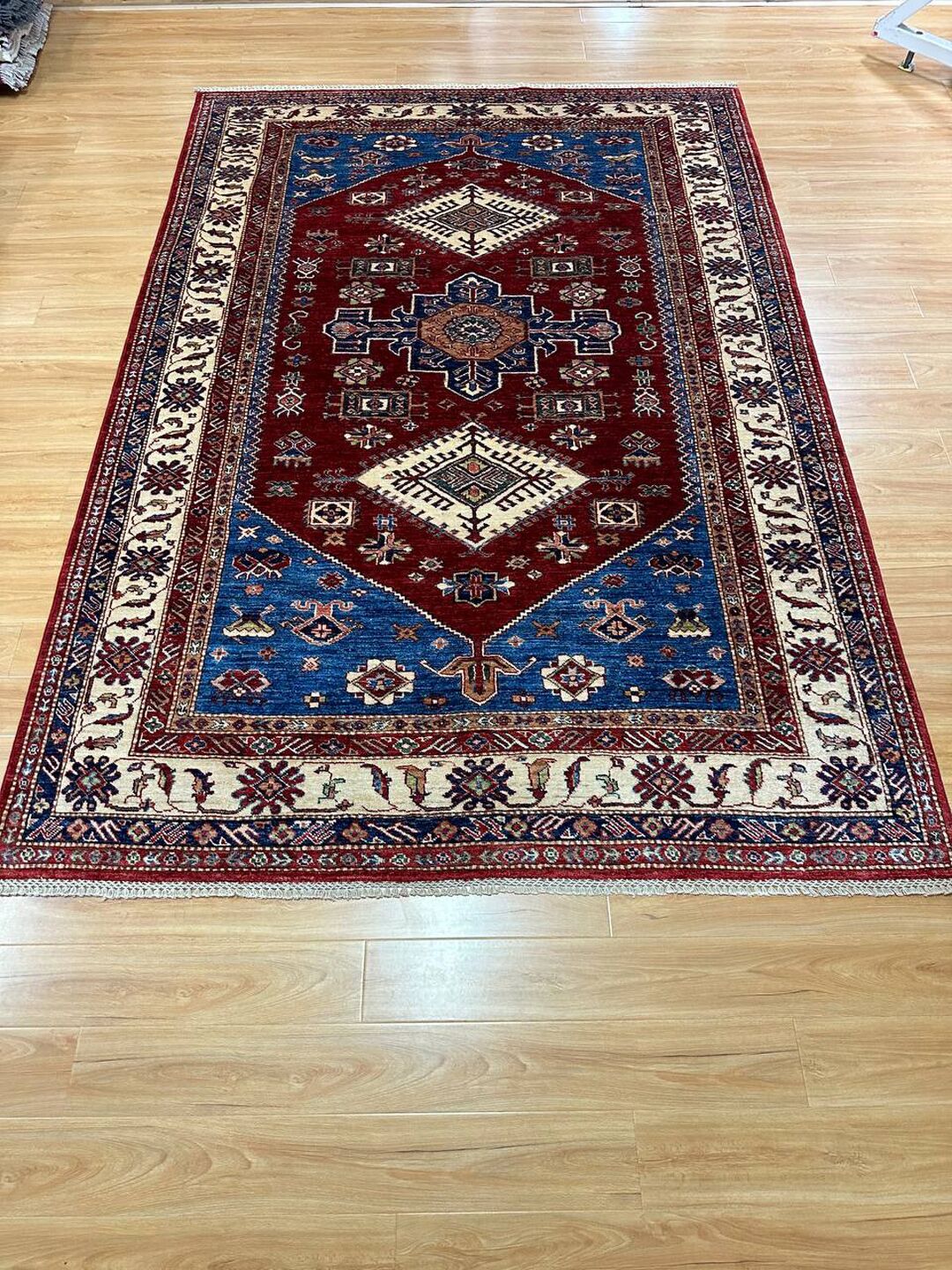2.7x1.8 M Afghan Super Kazak Rug - Image 2