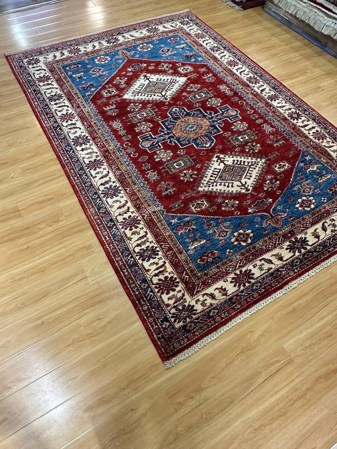 2.7x1.8 M Afghan Super Kazak Rug - Image 7