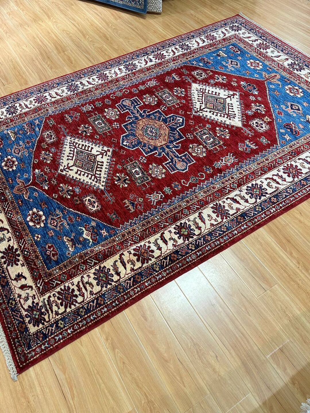 2.7x1.8 M Afghan Super Kazak Rug - Image 5