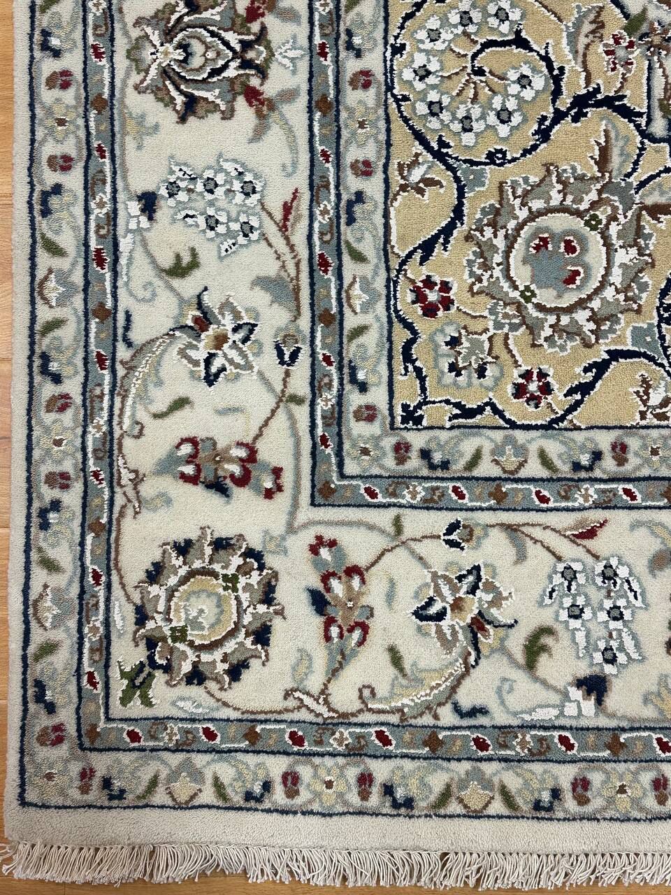 3x2M Indian Wool & Silk Nain Design Rug - Image 6