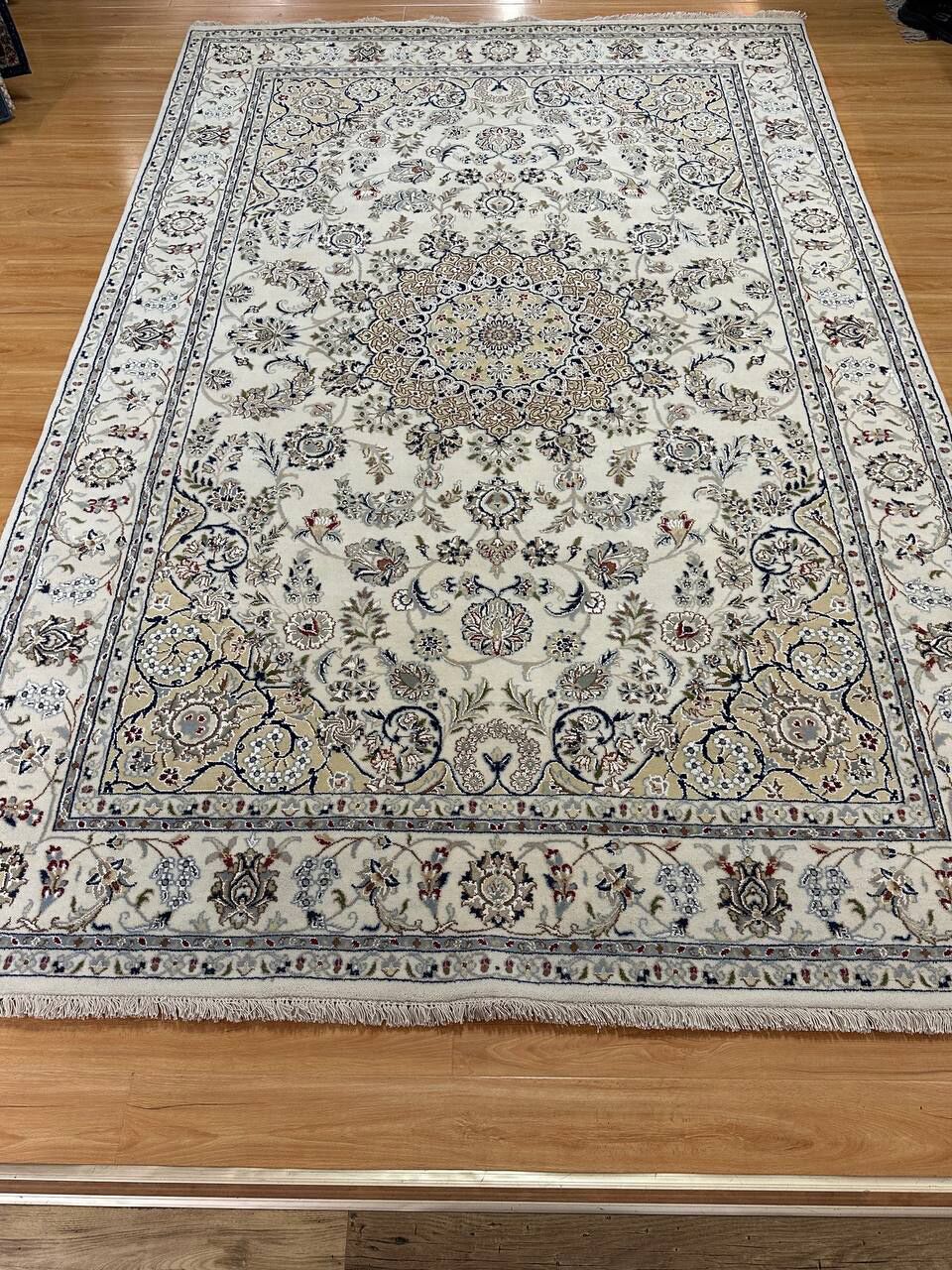 3x2M Indian Wool & Silk Nain Design Rug - Image 9