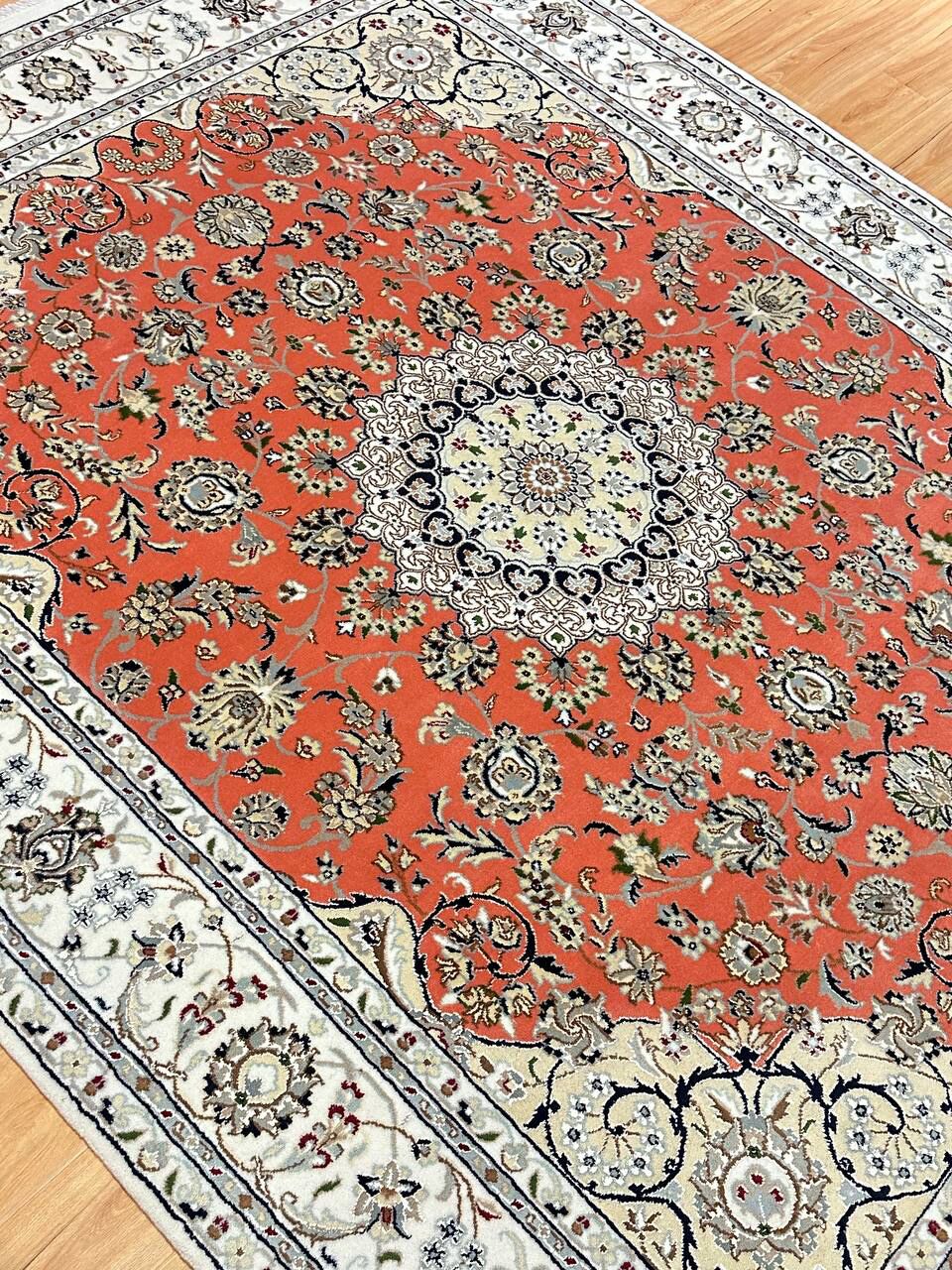 2.5x2M Indian Wool & Silk Nain Design Rug - Image 8