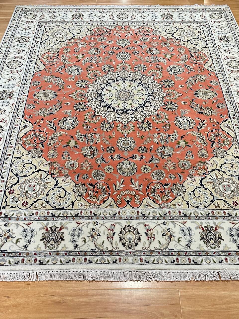 2.5x2M Indian Wool & Silk Nain Design Rug - Image 10