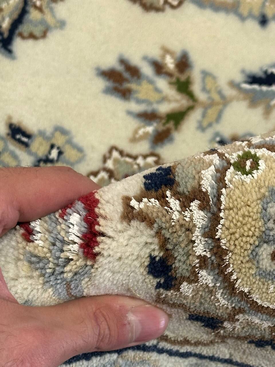 2 x 1.4 M Indian Wool & Silk Nain Design Rug - Image 9