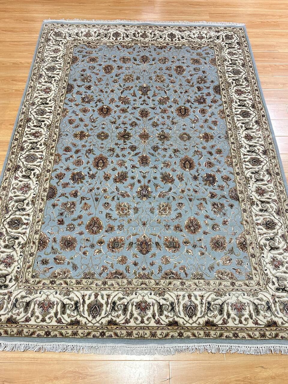 2.3 x 1.6 M Indian Wool & Silk Embossed Pattern Rug - Image 2
