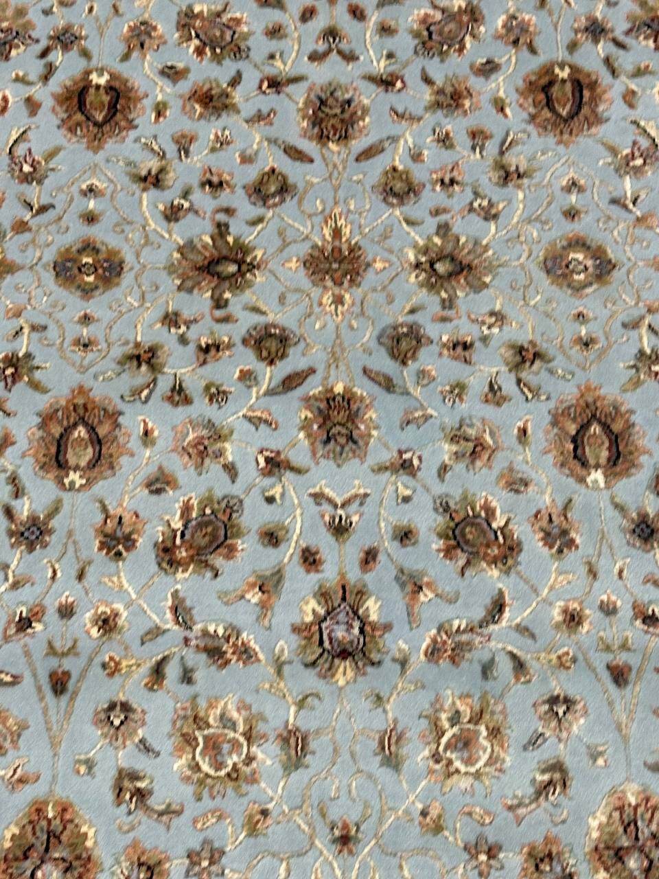 2.3 x 1.6 M Indian Wool & Silk Embossed Pattern Rug - Image 6