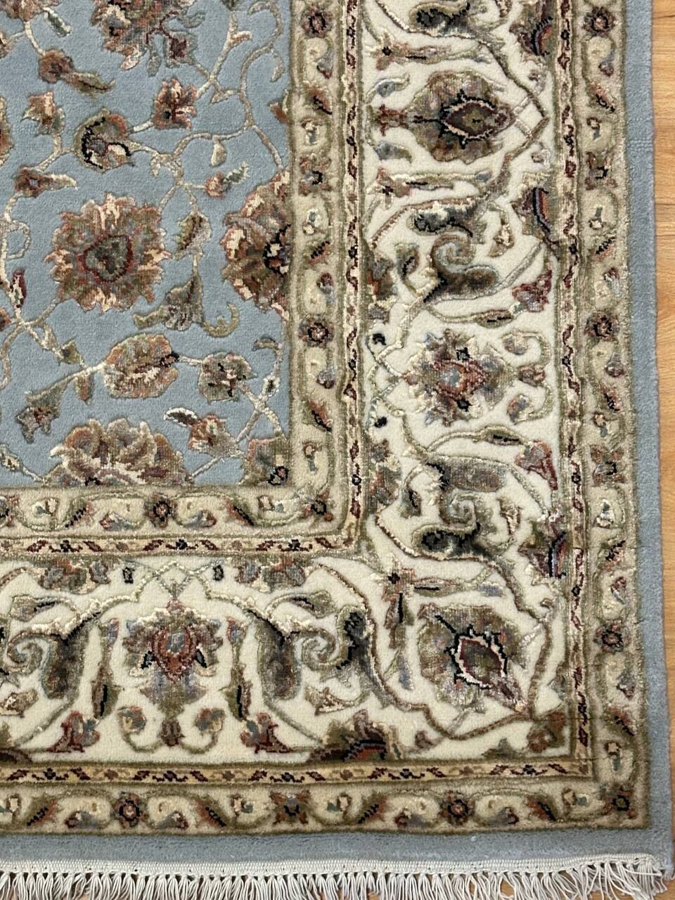2.3 x 1.6 M Indian Wool & Silk Embossed Pattern Rug - Image 8
