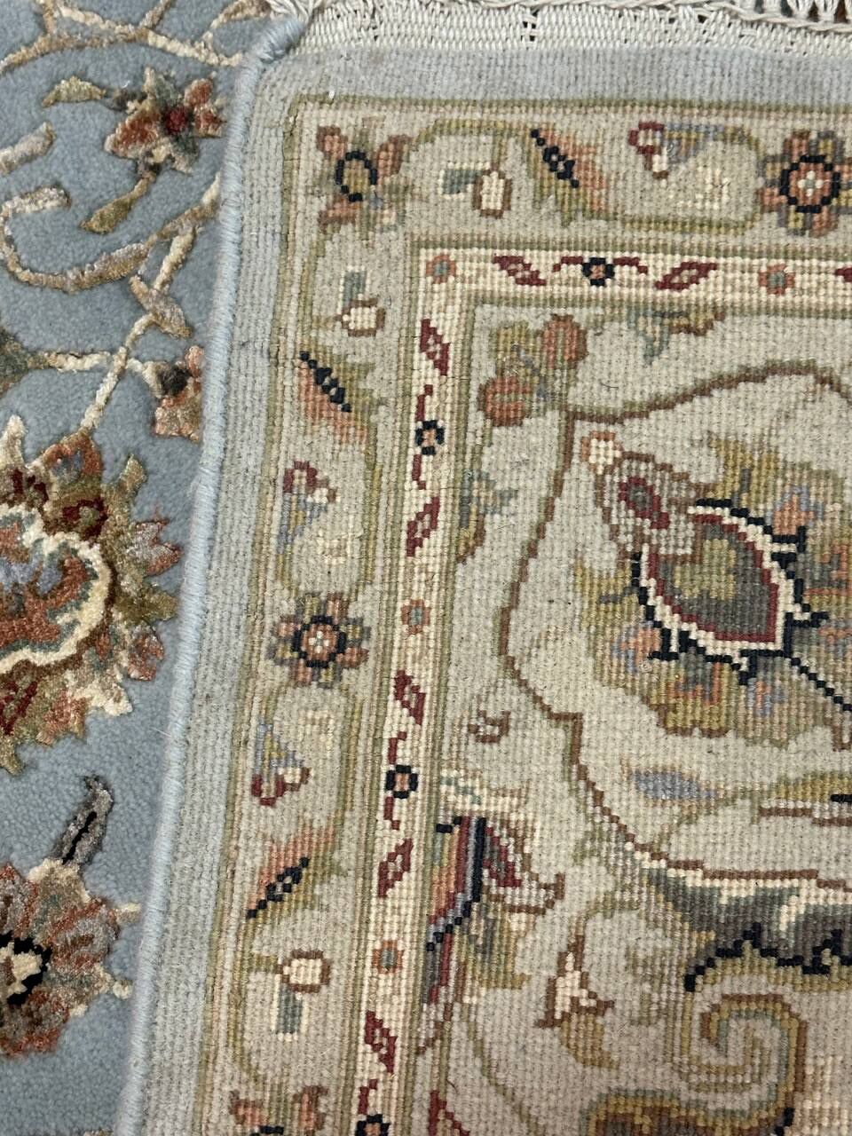 2.3 x 1.6 M Indian Wool & Silk Embossed Pattern Rug - Image 11