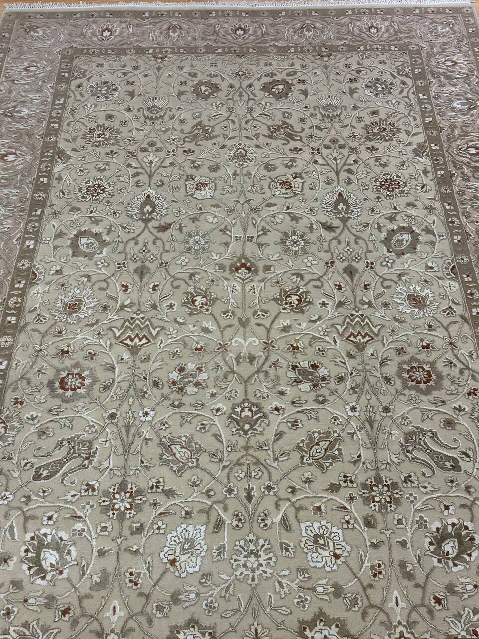 2.5 x 1.7 M Indian Wool & Silk Embossed Pattern Rug - Image 11