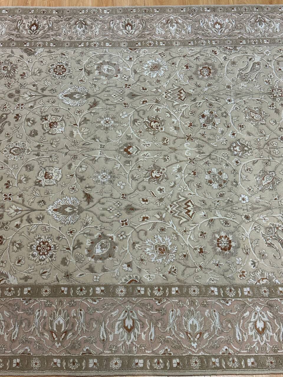 2.5 x 1.7 M Indian Wool & Silk Embossed Pattern Rug - Image 2