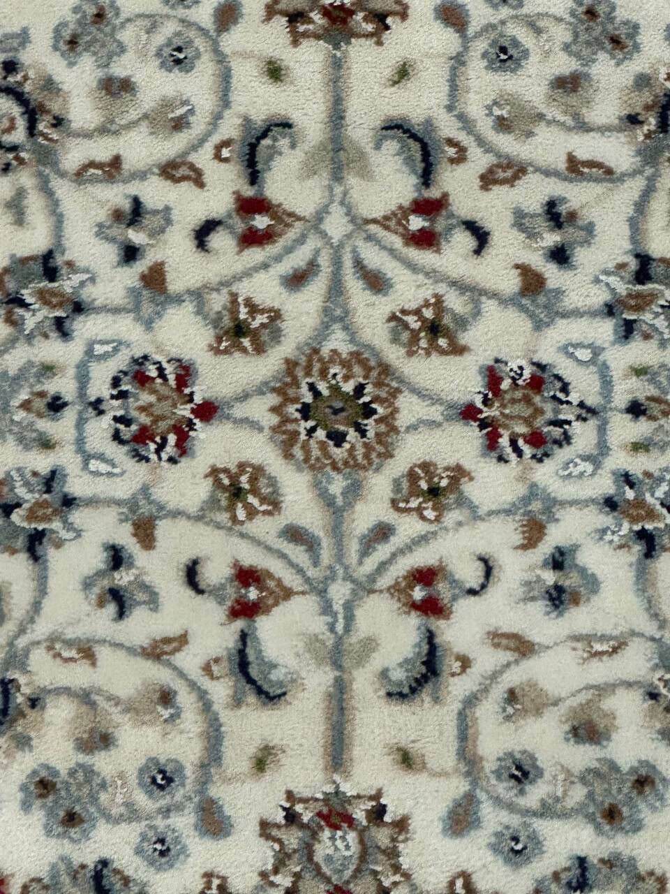 1 x 0.62 M Indian Wool & Silk Nain Design Rug - Image 3