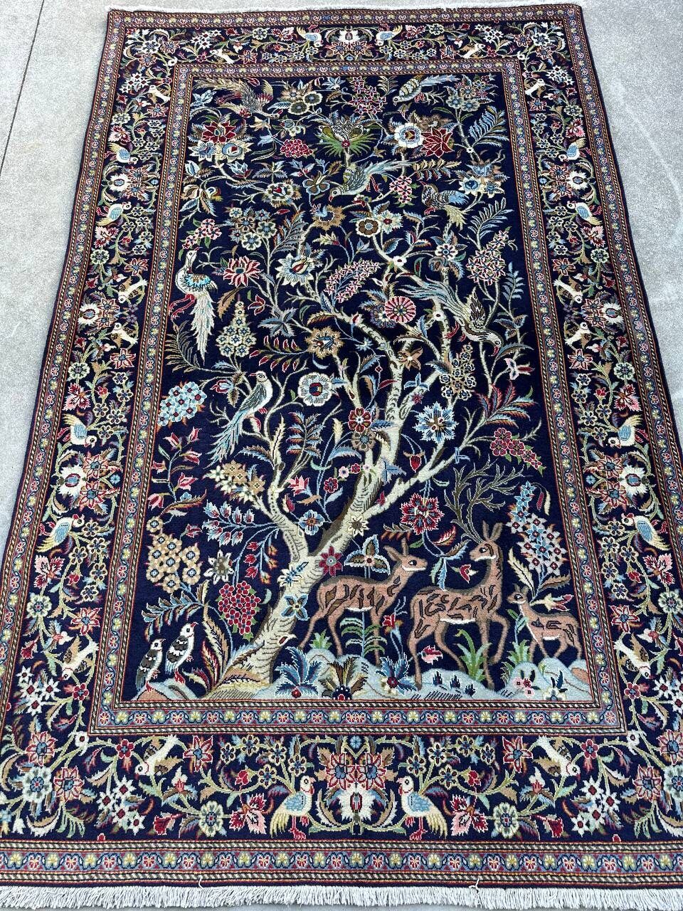 Masterpiece Tree of Life Kashan Rug (Silkinlaid) - Image 2
