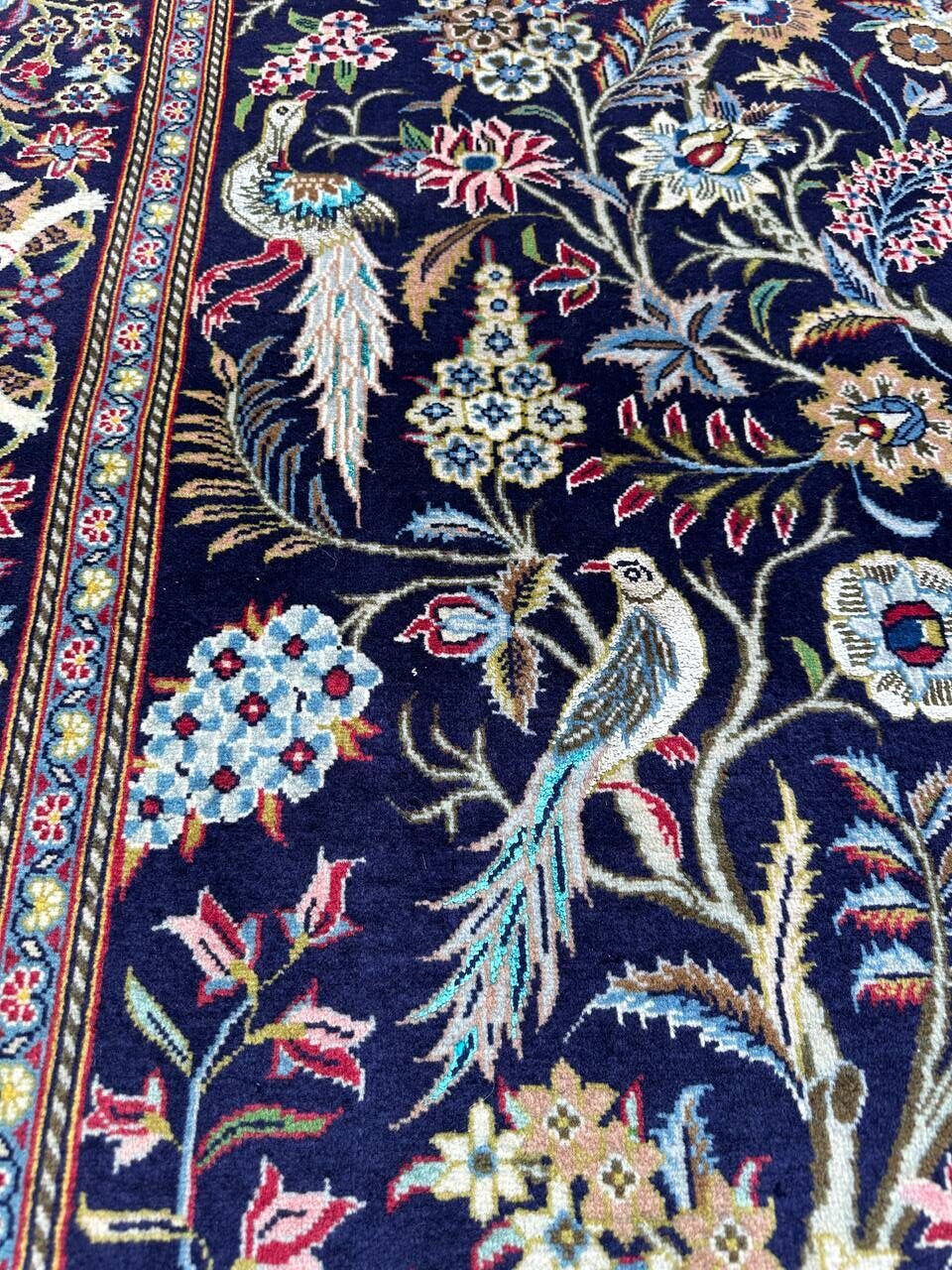 Masterpiece Tree of Life Kashan Rug (Silkinlaid) - Image 11