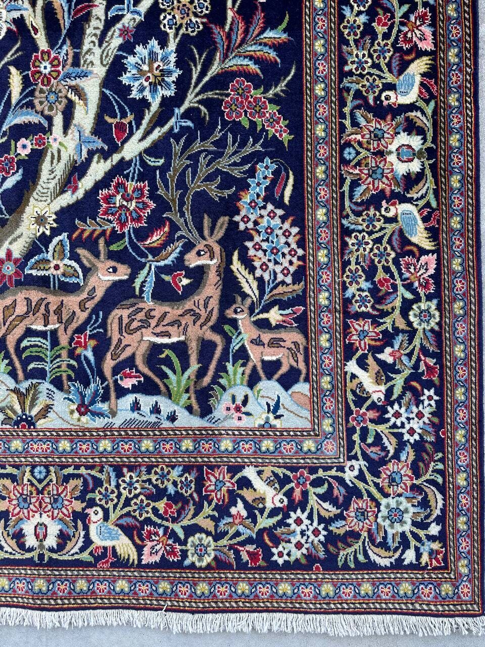 Masterpiece Tree of Life Kashan Rug (Silkinlaid) - Image 10