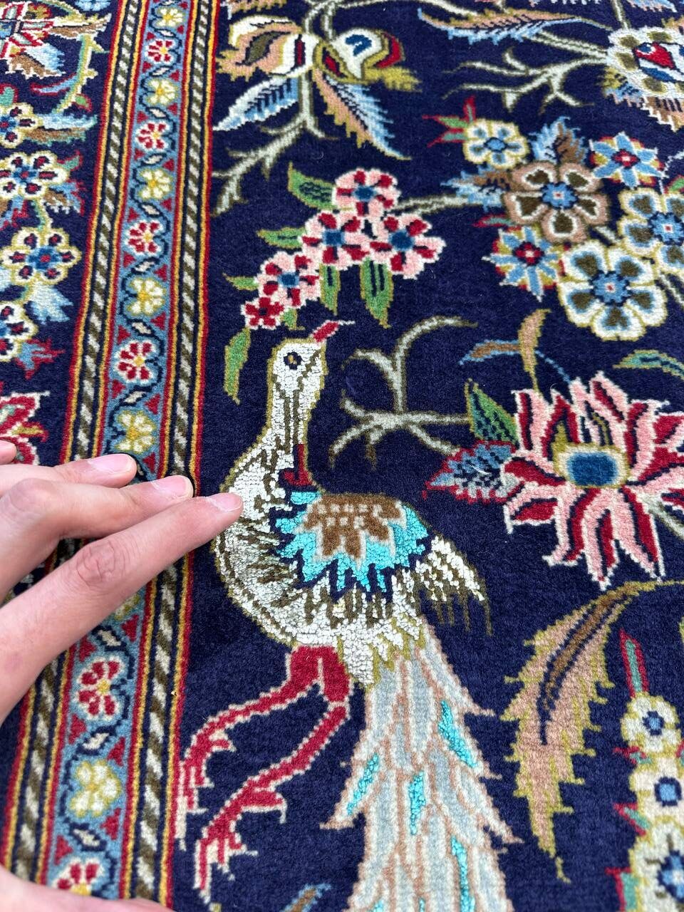 Masterpiece Tree of Life Kashan Rug (Silkinlaid) - Image 8