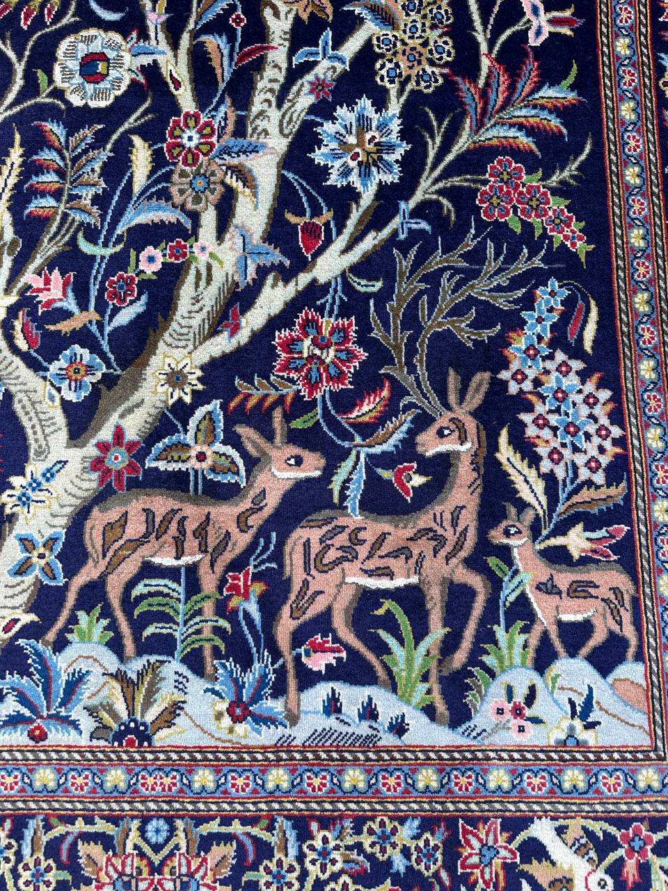 Masterpiece Tree of Life Kashan Rug (Silkinlaid) - Image 3