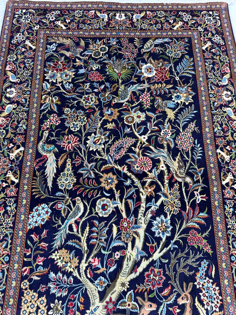 Masterpiece Tree of Life Kashan Rug (Silkinlaid) - Image 6